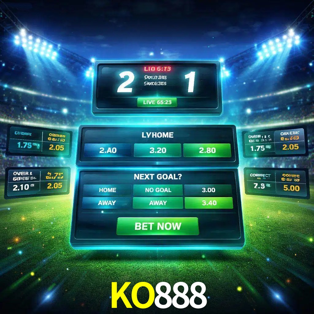 Vista de apuestas en vivo KO888 durante un partido en curso