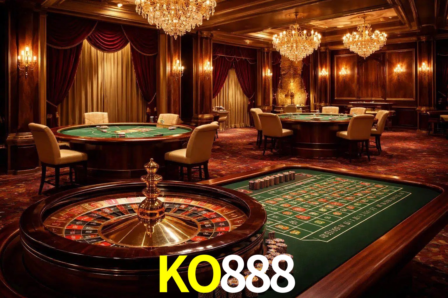 Una escena premium de mesa de casino en vivo con cartas, elementos de ruleta y un ambiente pulido de estudio de transmisión.